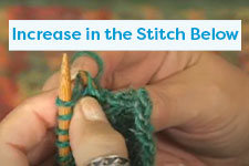 Increase in the Stitch Below Knitting Tutorial