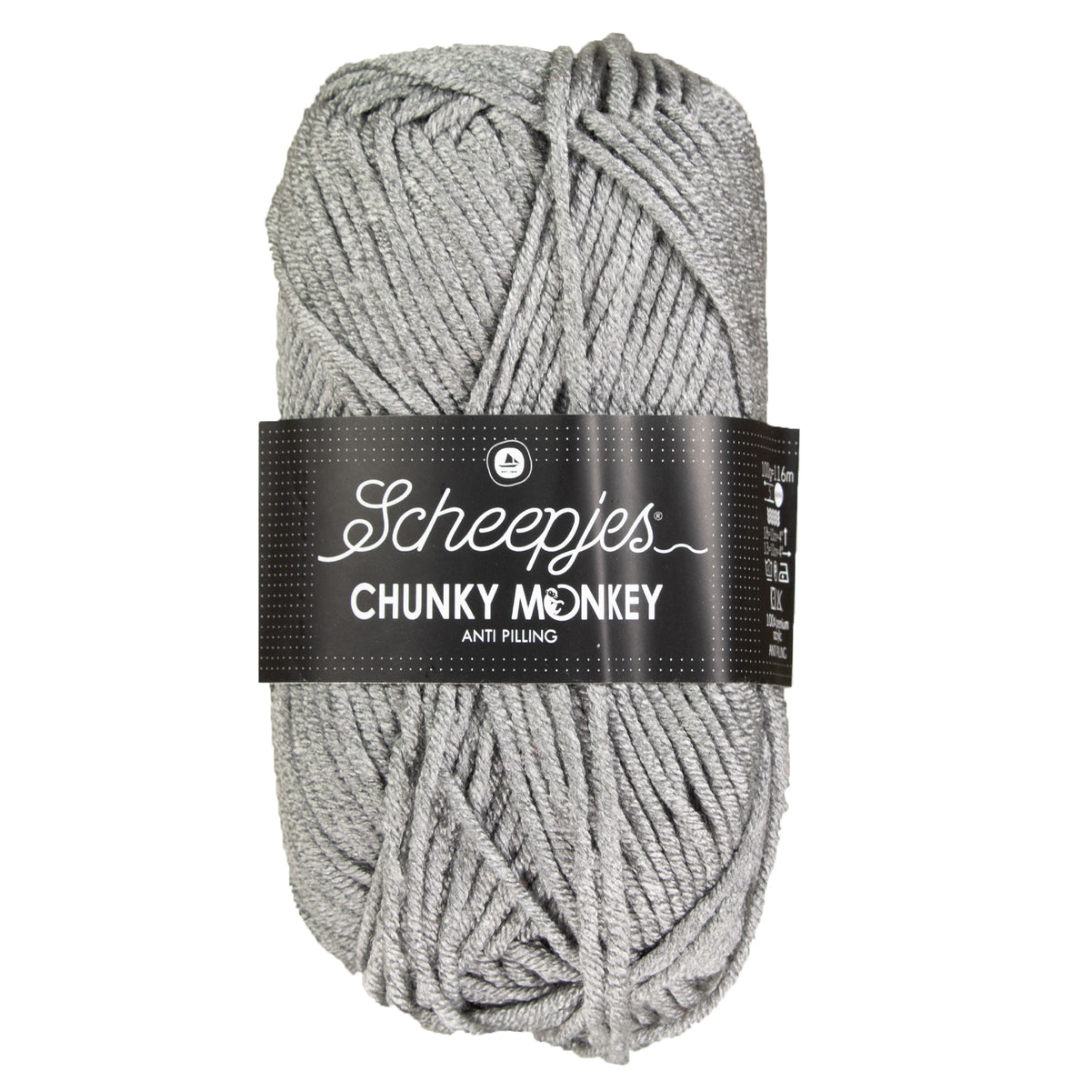 Scheepjes Chunky Monkey Yarn - 1099 Mid Grey - Zoom Image
