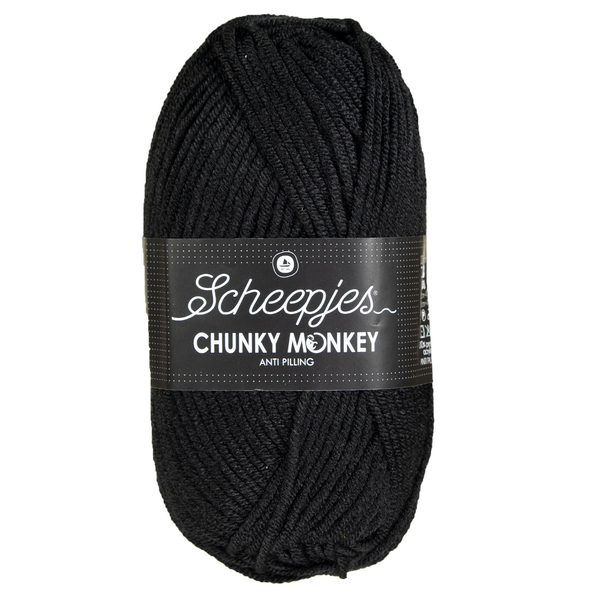 Scheepjes Chunky Monkey Yarn - 1002 Black - Zoom Image
