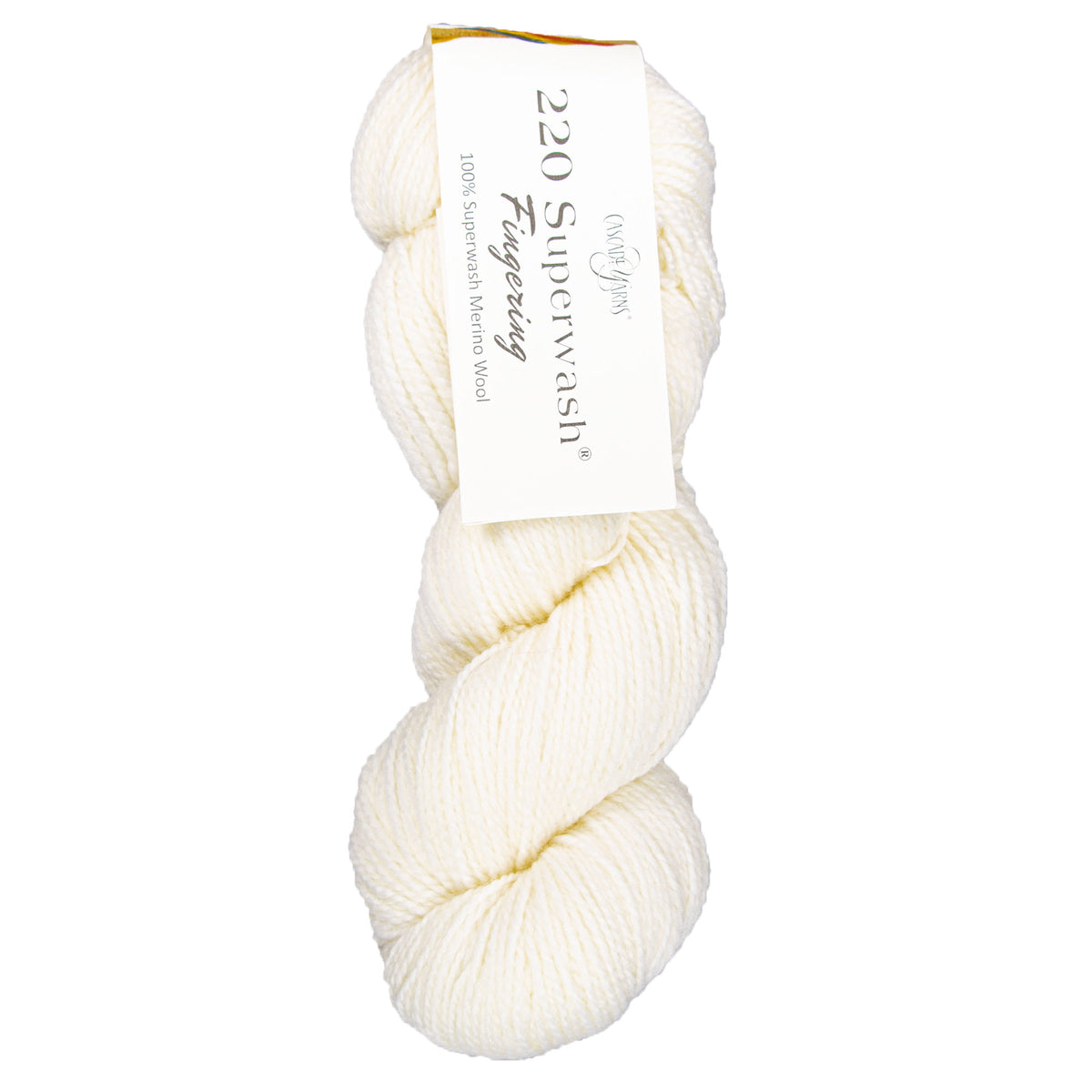 Cascade Yarns 220 Superwash Fingering Yarn - 25 White - Zoom Image
