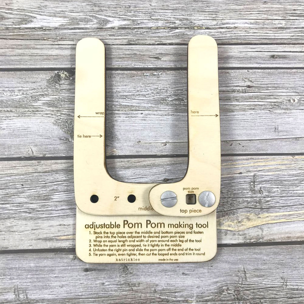 Katrinkles Tools - Adjustable Pom Pom Making Tool - Zoom Image

