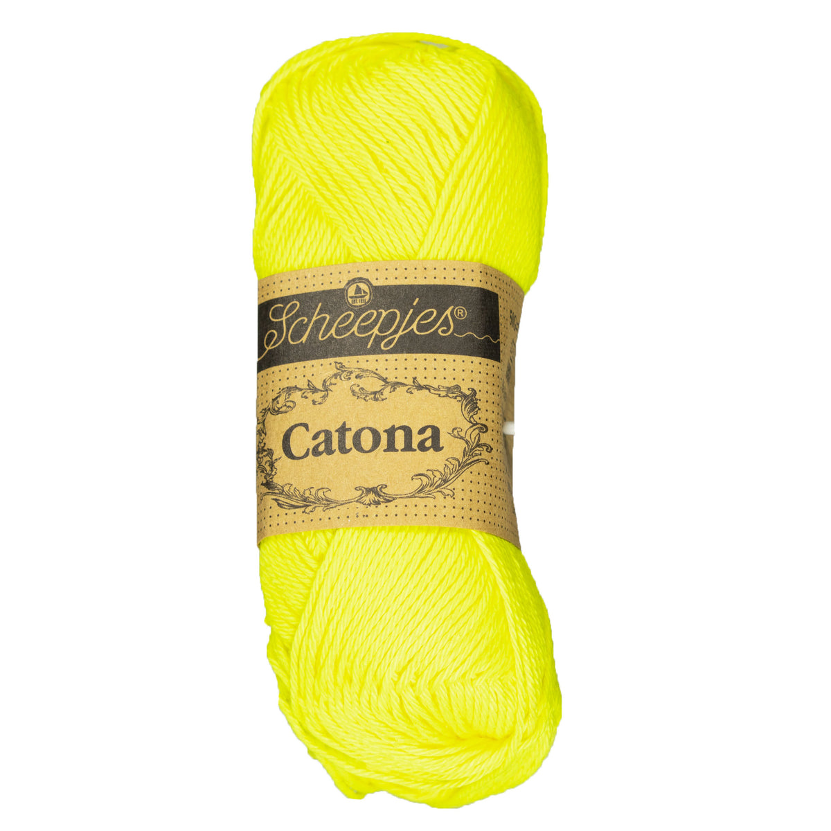 Scheepjes Catona Yarn - 601 Neon Yellow - Zoom Image
