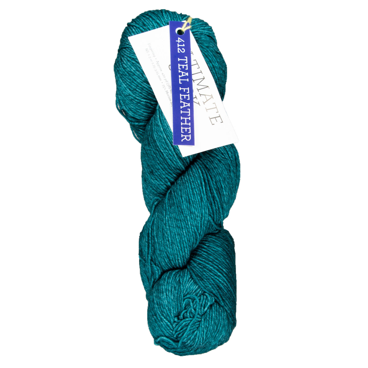 Malabrigo Ultimate Sock Yarn - 412 Teal Feather - Zoom Image
