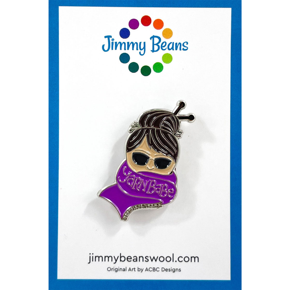 Jimmy Beans Wool Yarn Babe Pins - Purple Scarf - Extra Image
