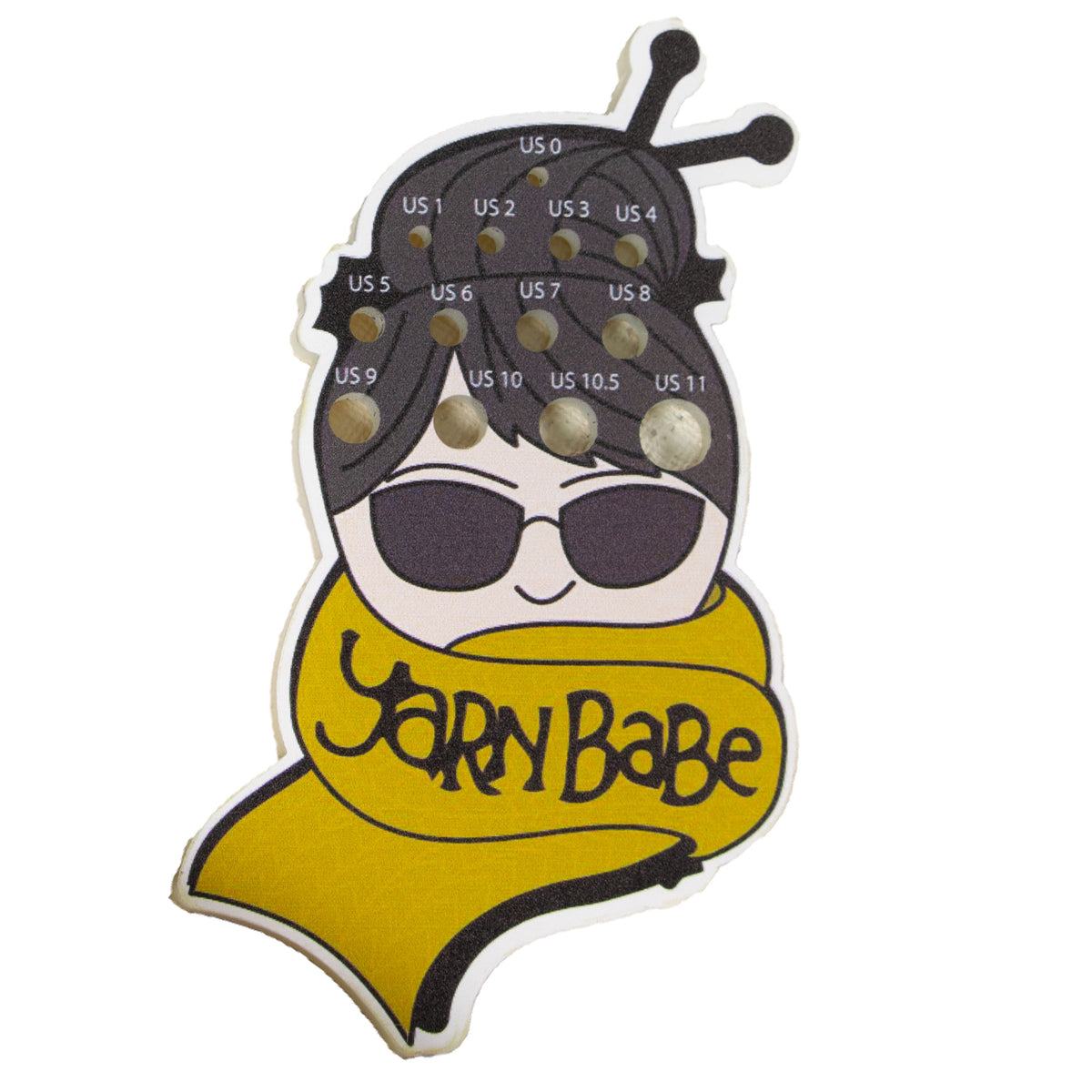 Jimmy Beans Wool Yarn Babe Accessories - Yellow Scarf Needle Gauge - Zoom Image
