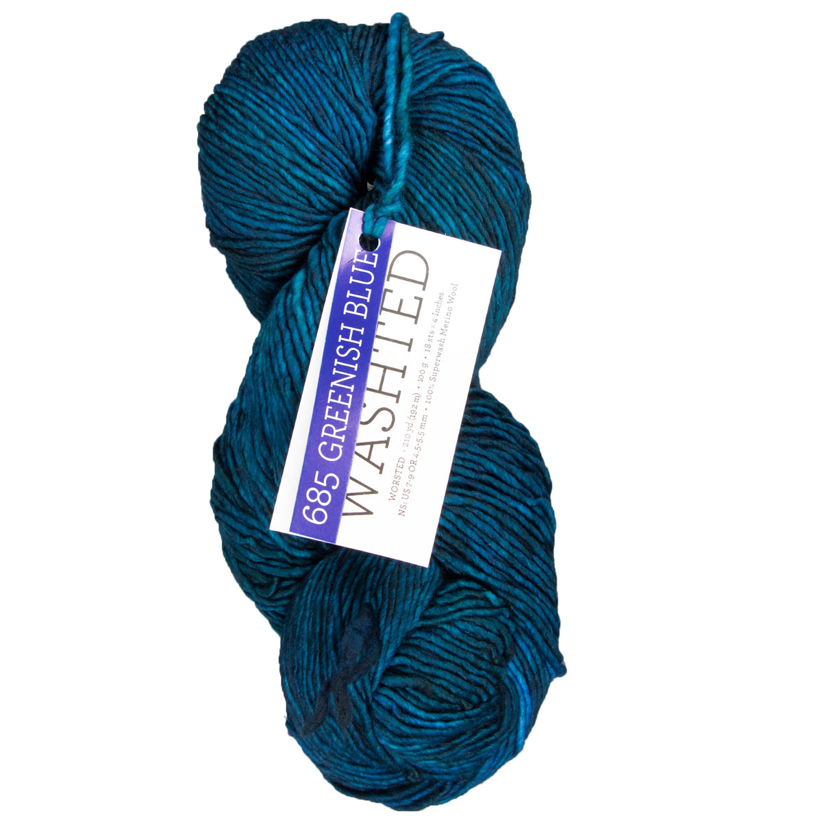 Malabrigo Washted Yarn - 685 Greenish Blue - Zoom Image