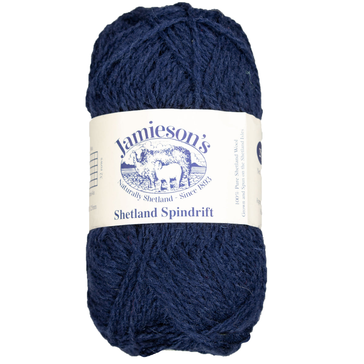 Jamieson's of Shetland Spindrift Yarn - 727 Admiral Navy - Zoom Image
