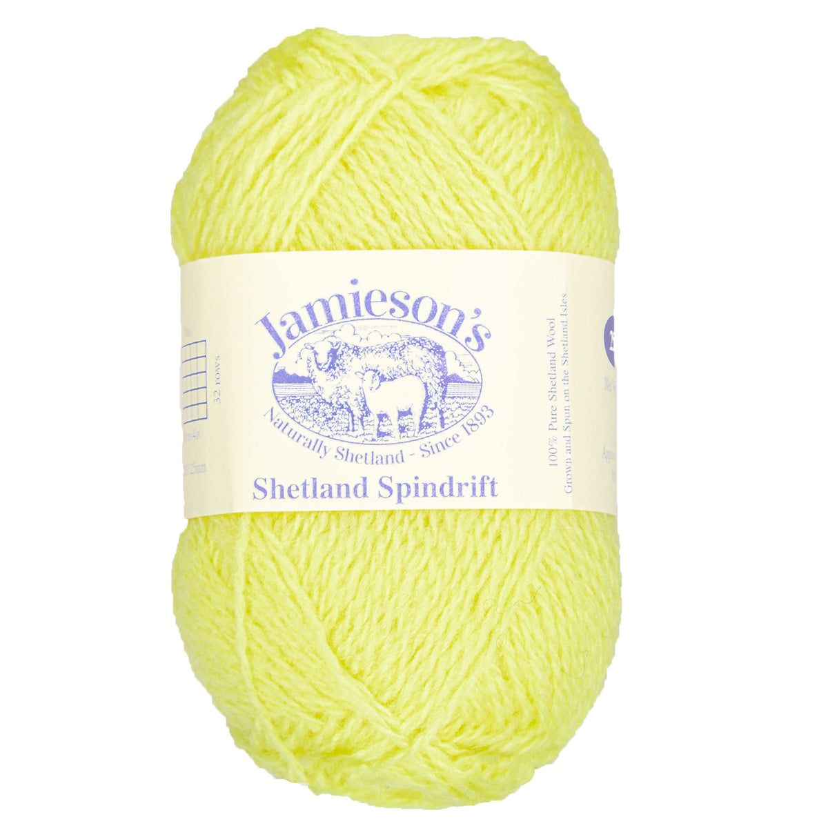 Jamieson's of Shetland Spindrift Yarn - 350 Lemon - Zoom Image
