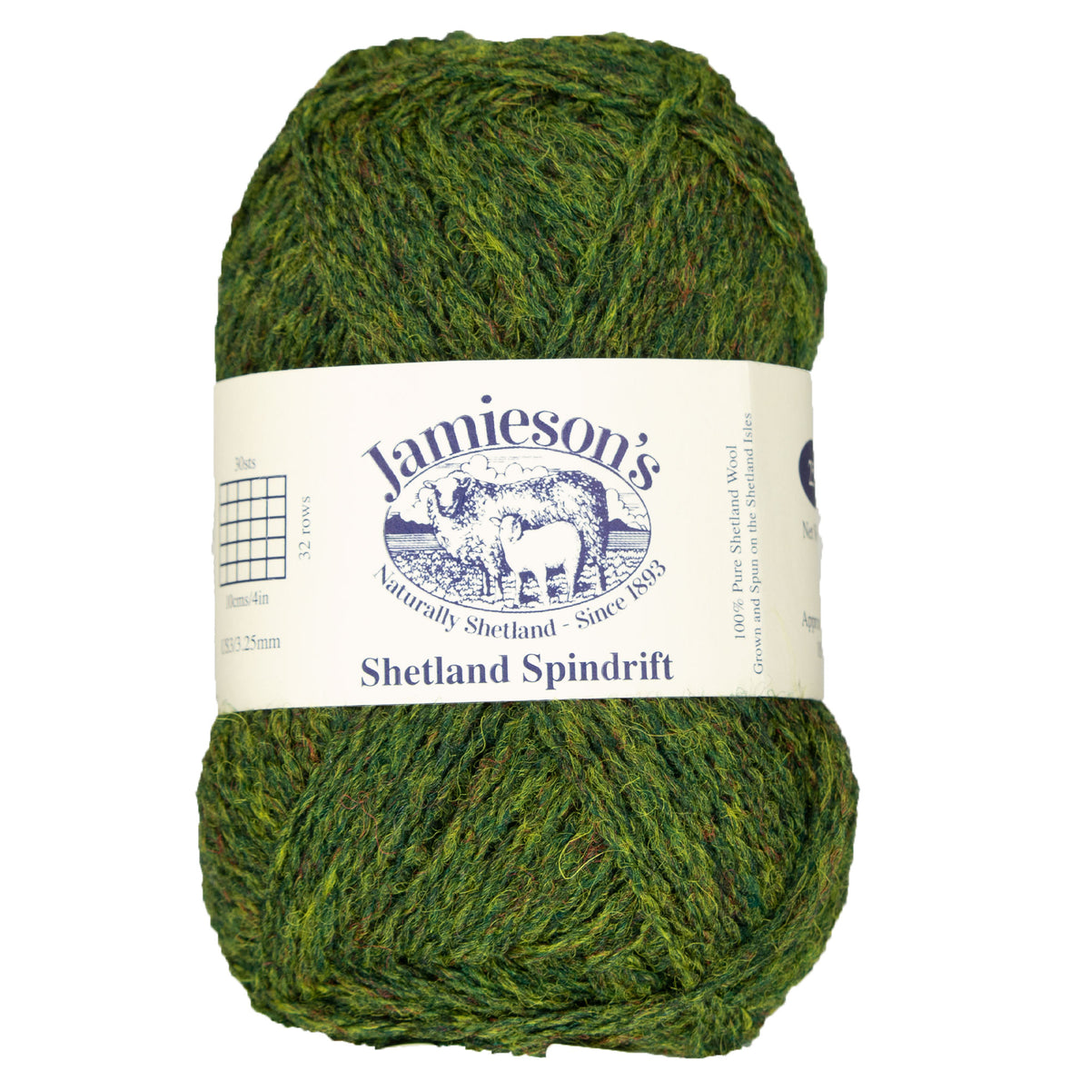 Jamieson's of Shetland Spindrift Yarn - 147 Moss - Zoom Image
