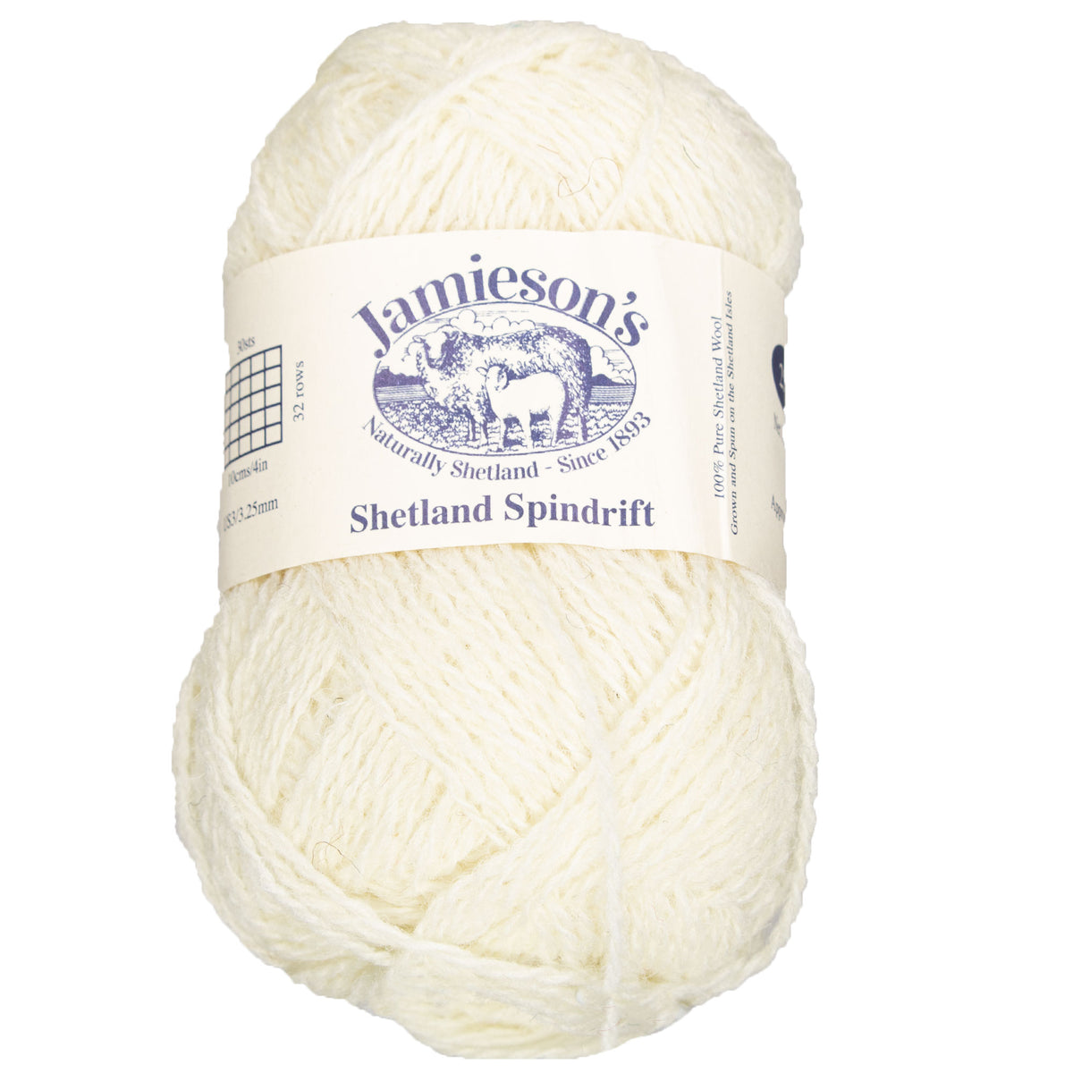 Jamieson's of Shetland Spindrift Yarn - 104 Natural White - Zoom Image

