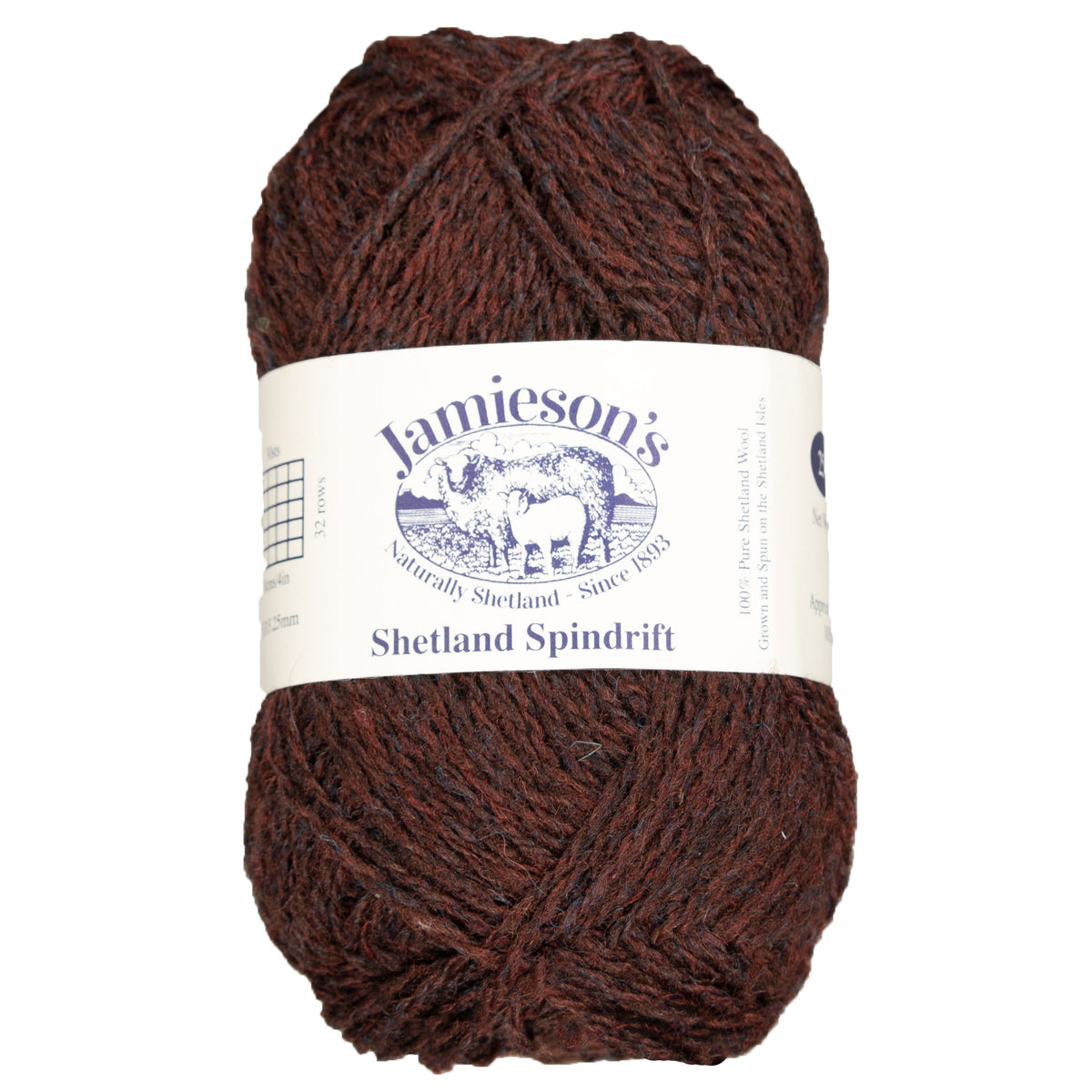 Jamieson's of Shetland Spindrift Yarn - 198 Peat - Zoom Image
