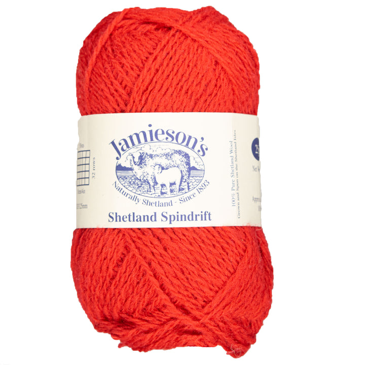 Jamieson's of Shetland Spindrift Yarn - 500 Scarlet - Zoom Image