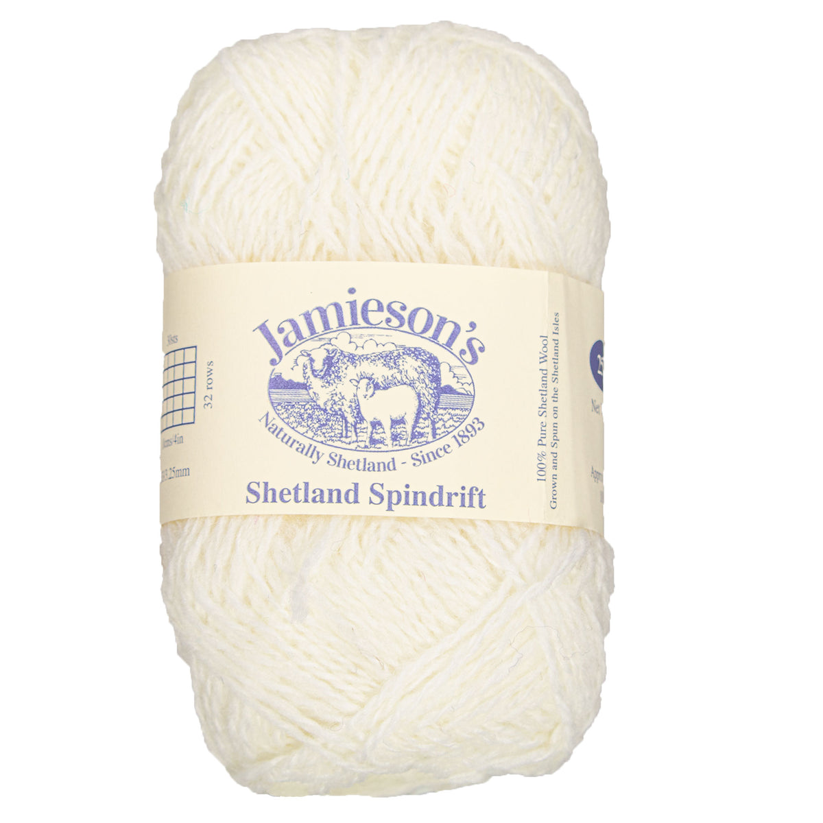 Jamieson's of Shetland Spindrift Yarn - 304 White - Zoom Image