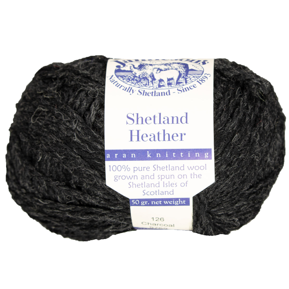 Jamieson's of Shetland Heather Aran Yarn - 126 Charcoal - Zoom Image
