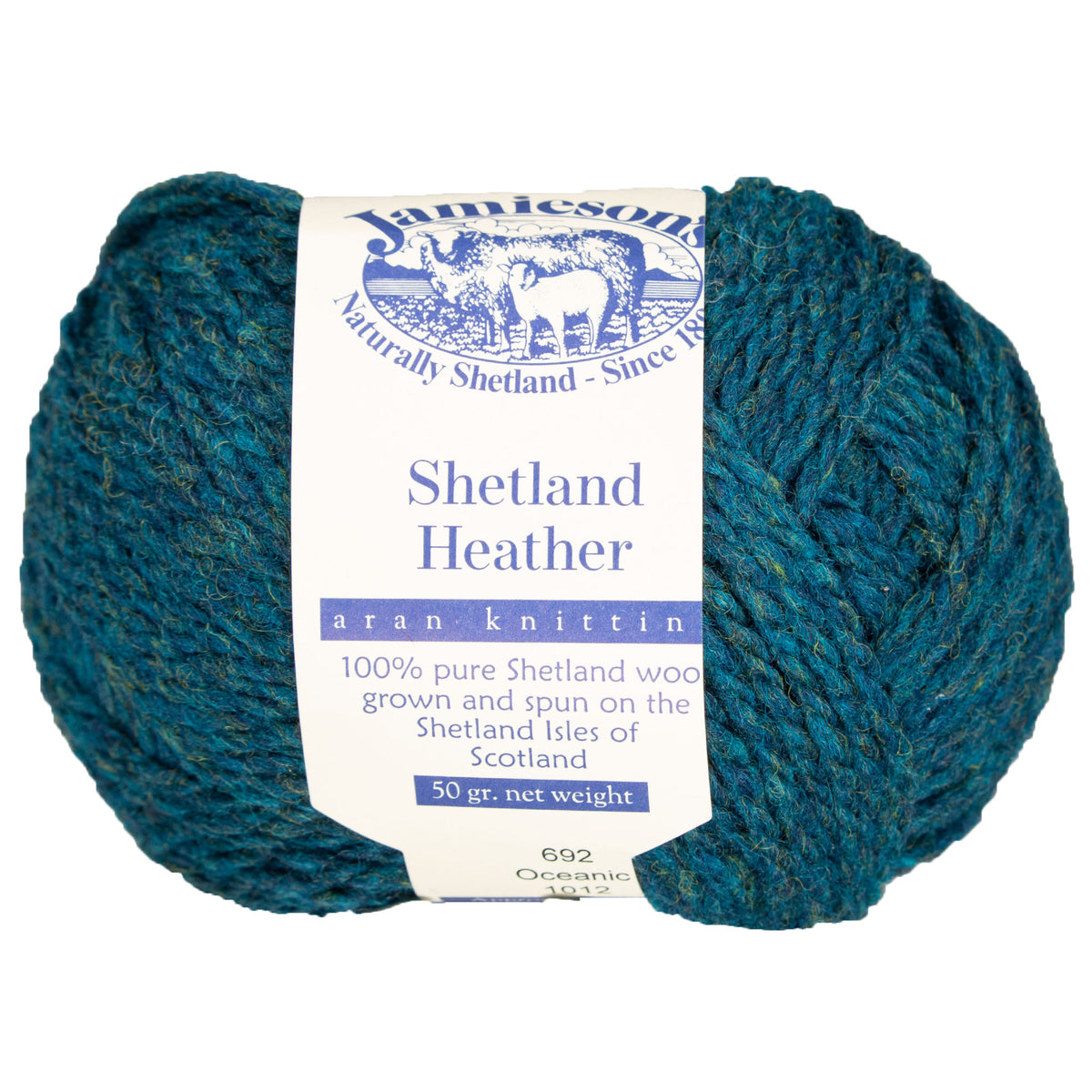Jamieson's of Shetland Heather Aran Yarn - 692 Oceanic - Zoom Image
