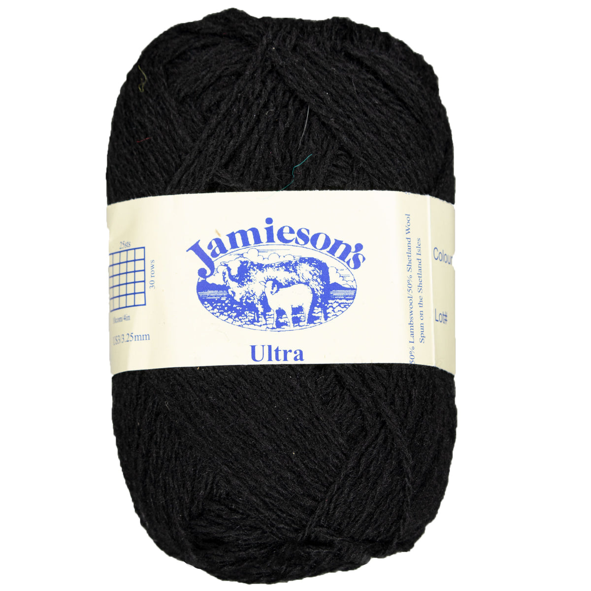 Jamieson's of Shetland Ultra Lace Weight Yarn - 999 Black - Zoom Image
