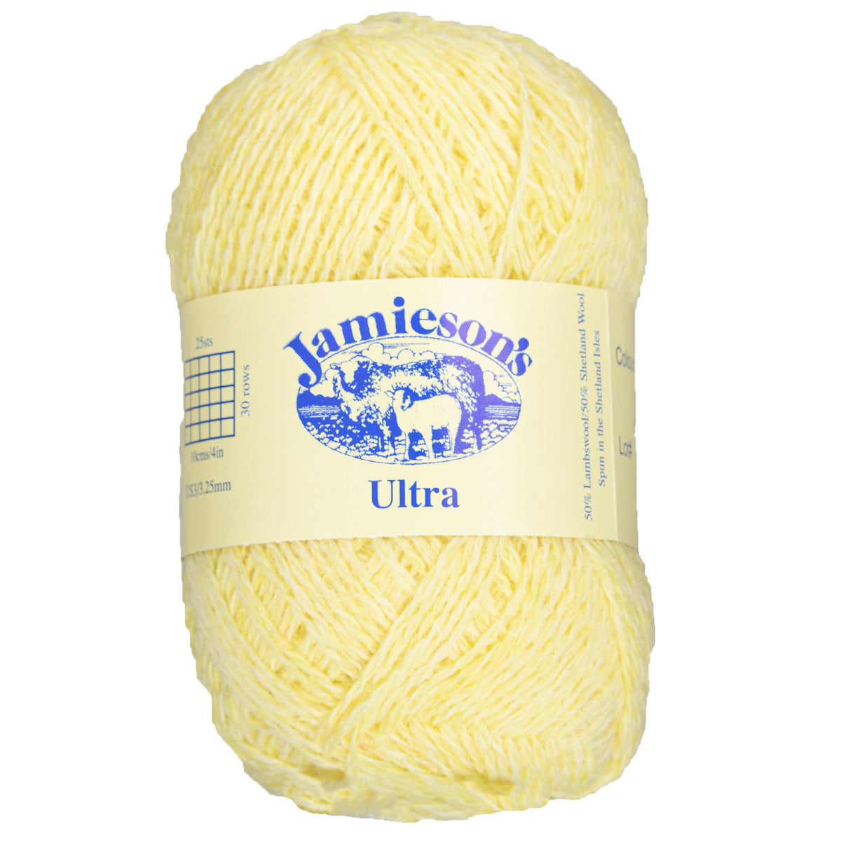 Jamieson's of Shetland Ultra Lace Weight Yarn - 405 Lemon Mousse - Zoom Image
