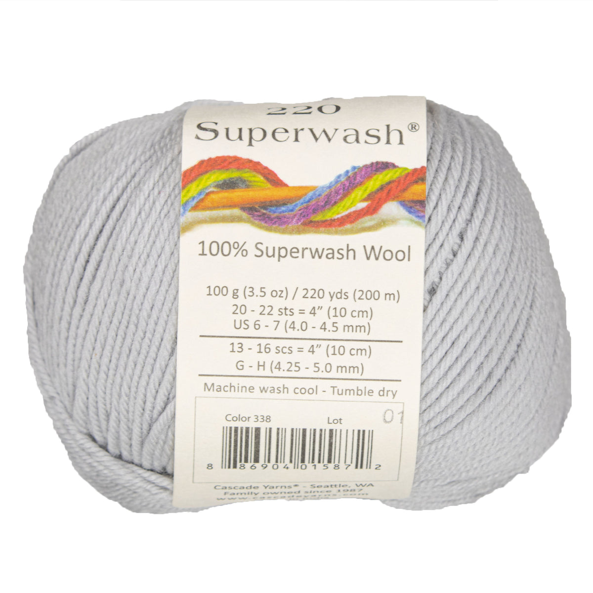 Cascade Yarns 220 Superwash Yarn - 0338 Harbor Mist - Zoom Image
