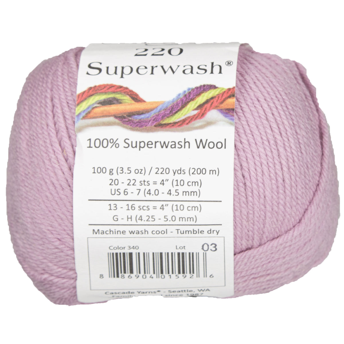 Cascade Yarns 220 Superwash Yarn - 0340 Dawn Pink - Zoom Image
