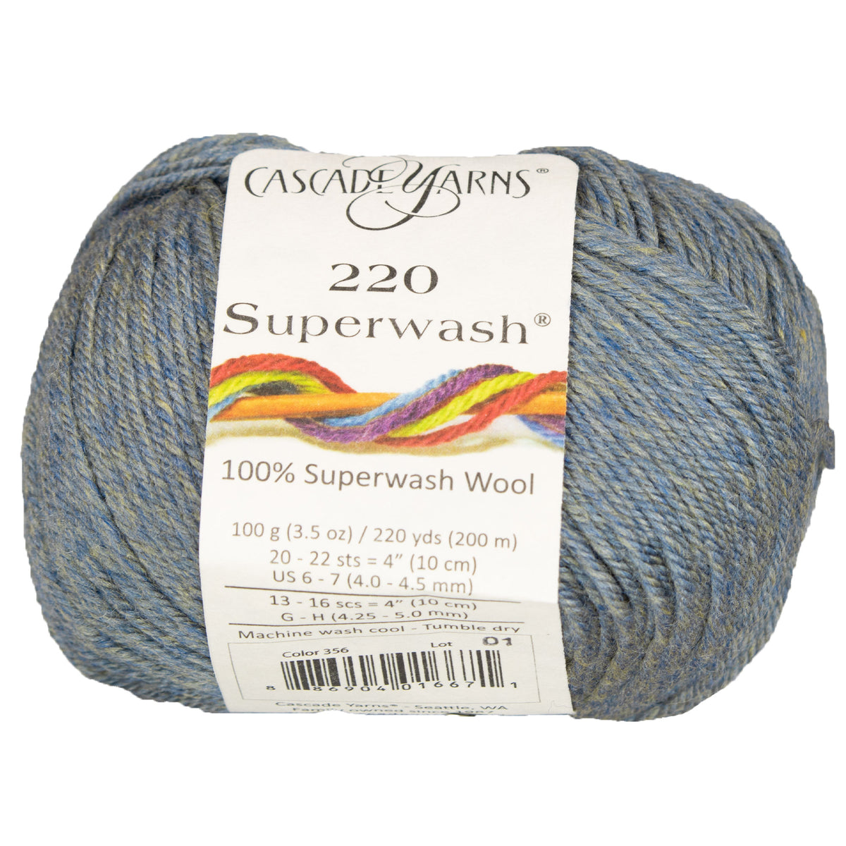Cascade Yarns 220 Superwash Yarn - 0356 Coast Heather - Zoom Image