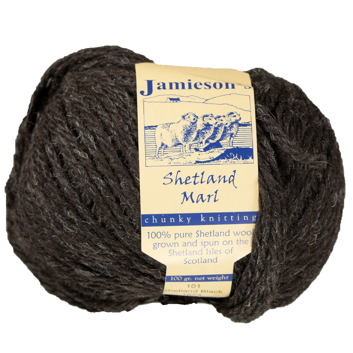 Jamieson's of Shetland Marl Chunky Yarn - 101 Shetland Black - Zoom Image

