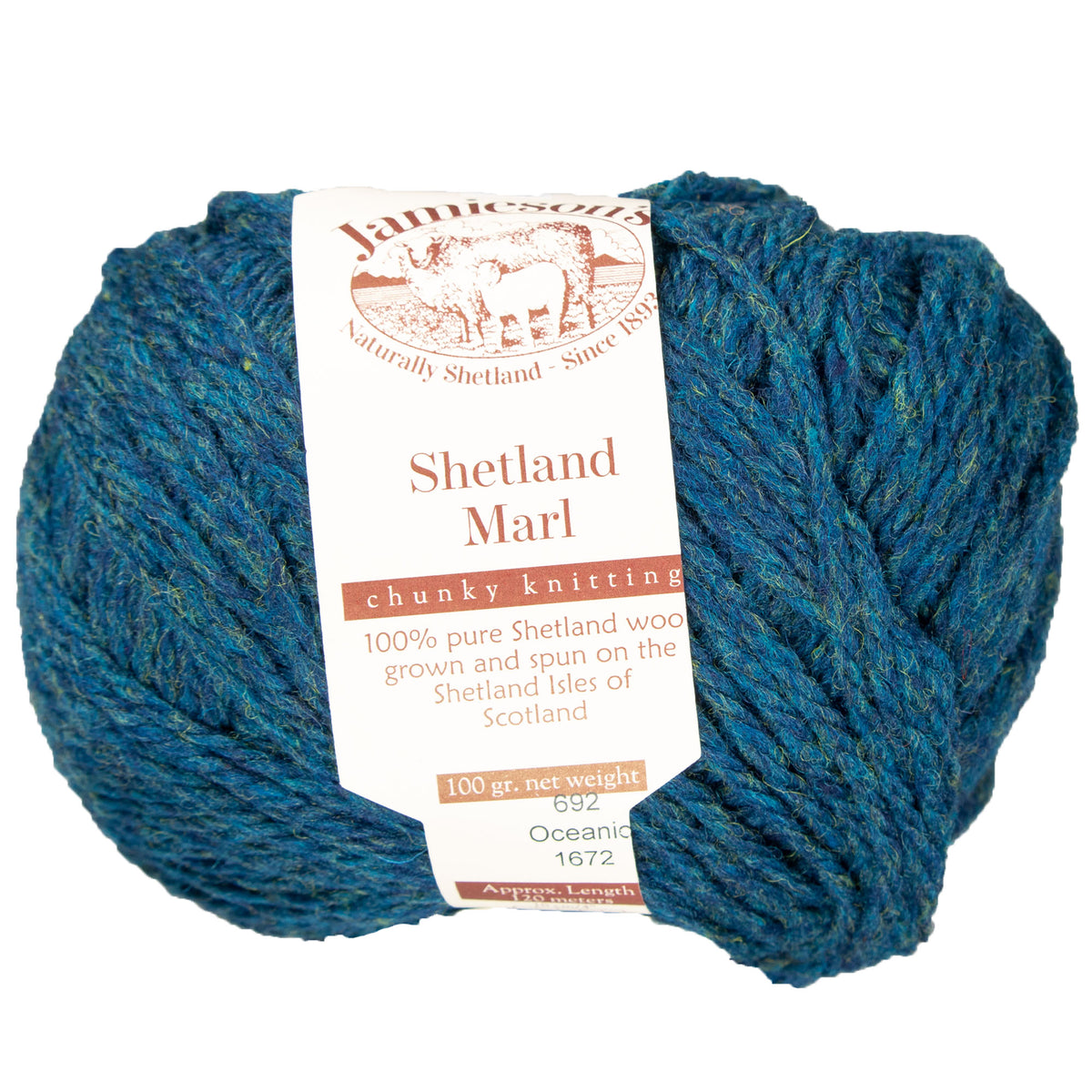 Jamieson's of Shetland Marl Chunky Yarn - 692 Oceanic - Zoom Image
