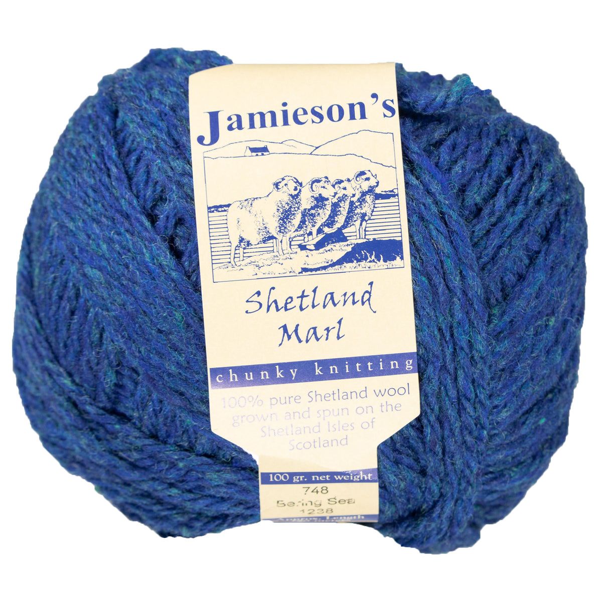 Jamieson's of Shetland Marl Chunky Yarn - 748 Bering Sea - Zoom Image

