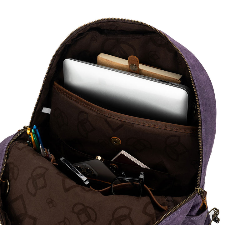 della Q Maker's Canvas Backpack - Purple - Extra Image
