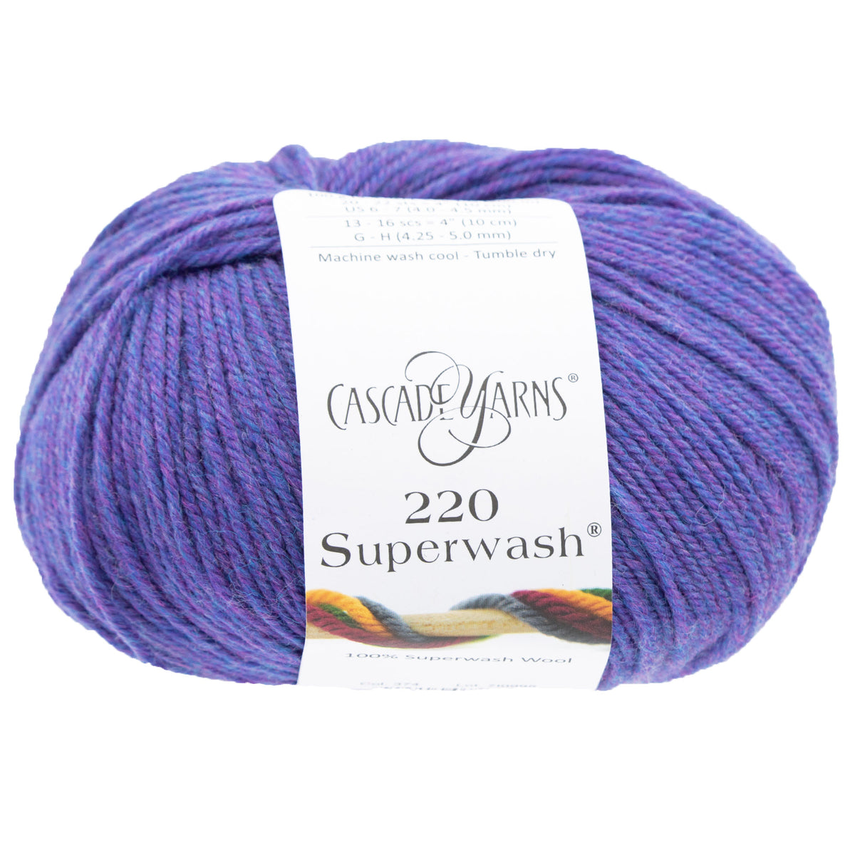 Cascade Yarns 220 Superwash Yarn - 0374 Blueberry Heather - Zoom Image