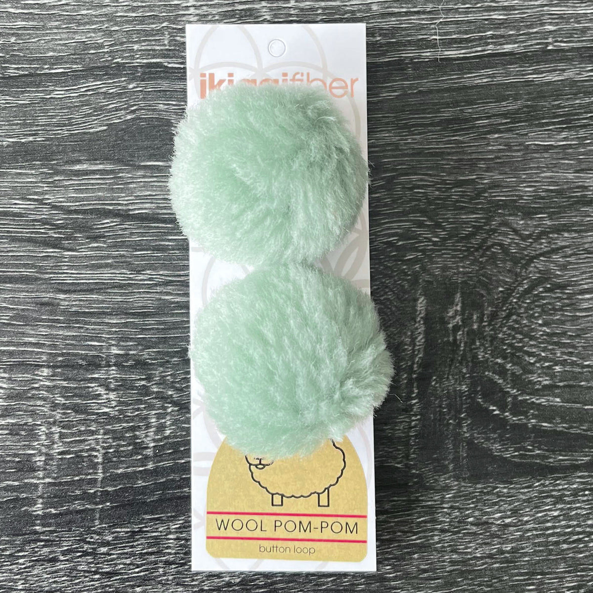 Ikigai Fiber Wool Pom Poms - Mint Wool Pom 6cm - Zoom Image
