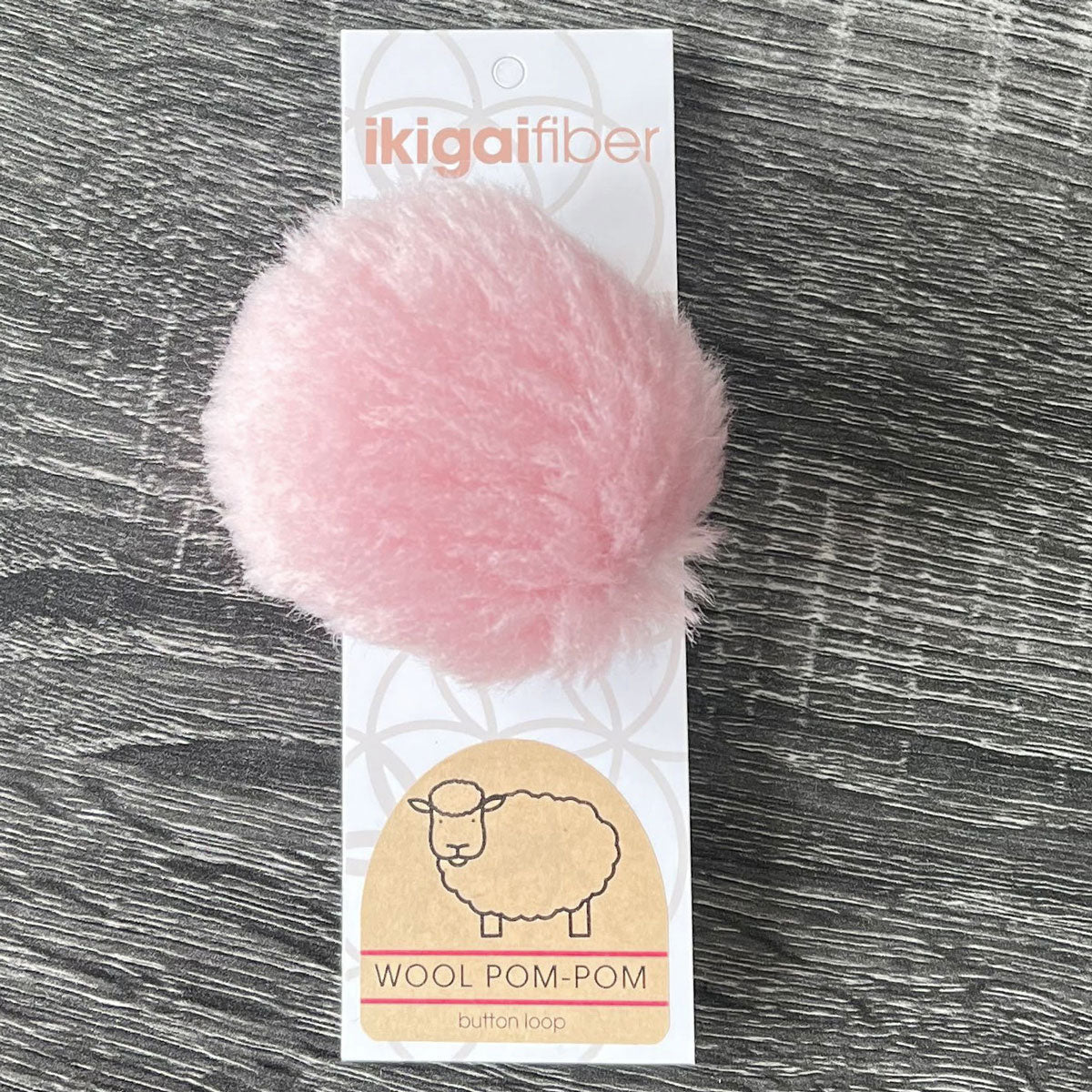 Ikigai Fiber Wool Pom Poms - Pink Wool Pom 8cm - Extra Image