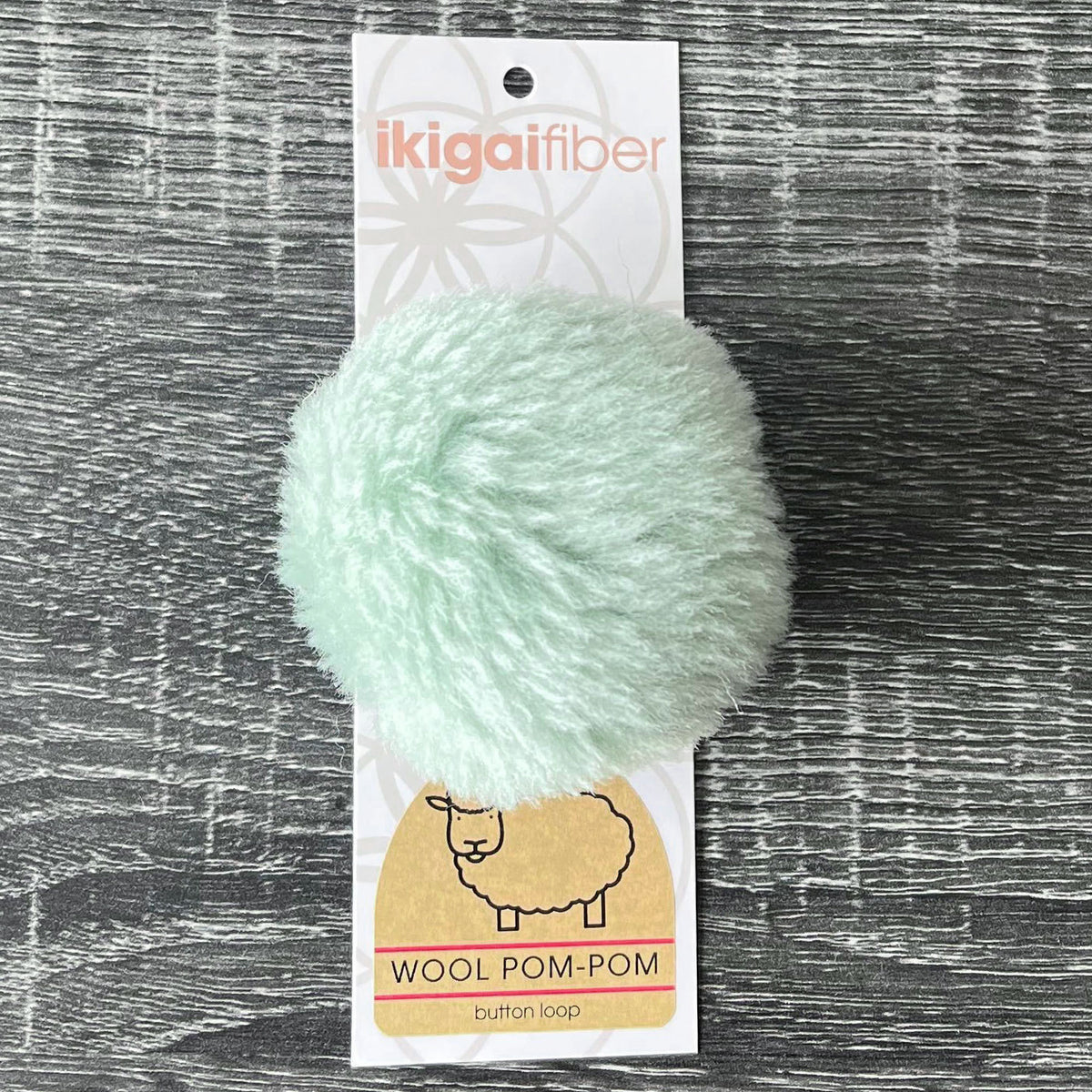 Ikigai Fiber Wool Pom Poms - Mint Wool Pom 8cm - Zoom Image
