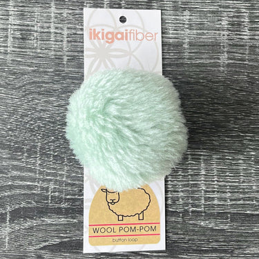 Ikigai Fiber Wool Pom Poms - Mint Wool Pom 8cm - Zoom Image