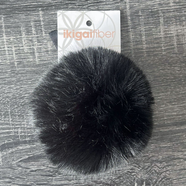 Ikigai Fiber Faux Luxe Pom Poms - XL Lux Black - Zoom Image