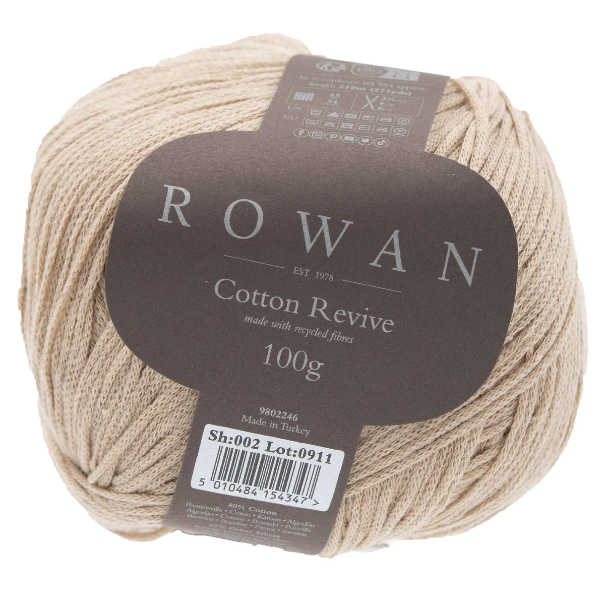 Rowan Cotton Revive Yarn - 002 Sand - Zoom Image