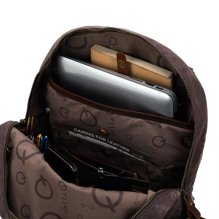 della Q Maker's Canvas Backpack - Cocoa - Extra Image