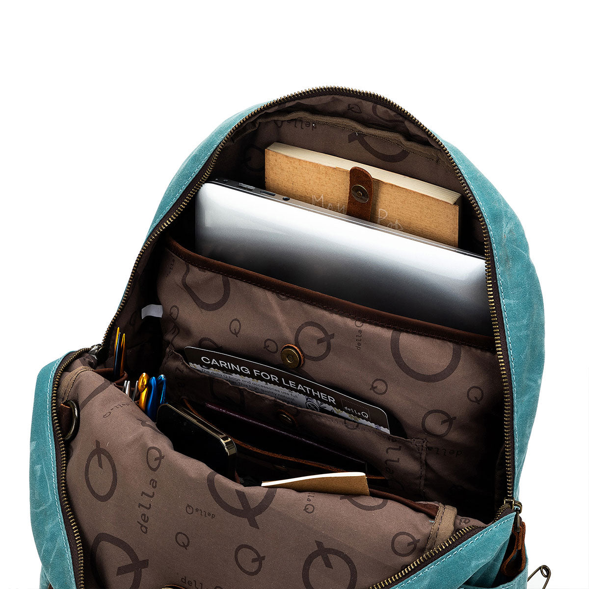 della Q Maker's Canvas Backpack - Teal - Extra Image