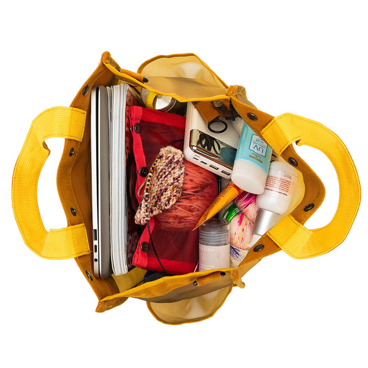 della Q Maker's Tall Mesh Tote - Mustard - Extra Image
