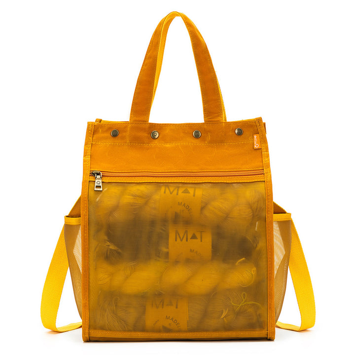 della Q Maker's Tall Mesh Tote - Mustard - Extra Image