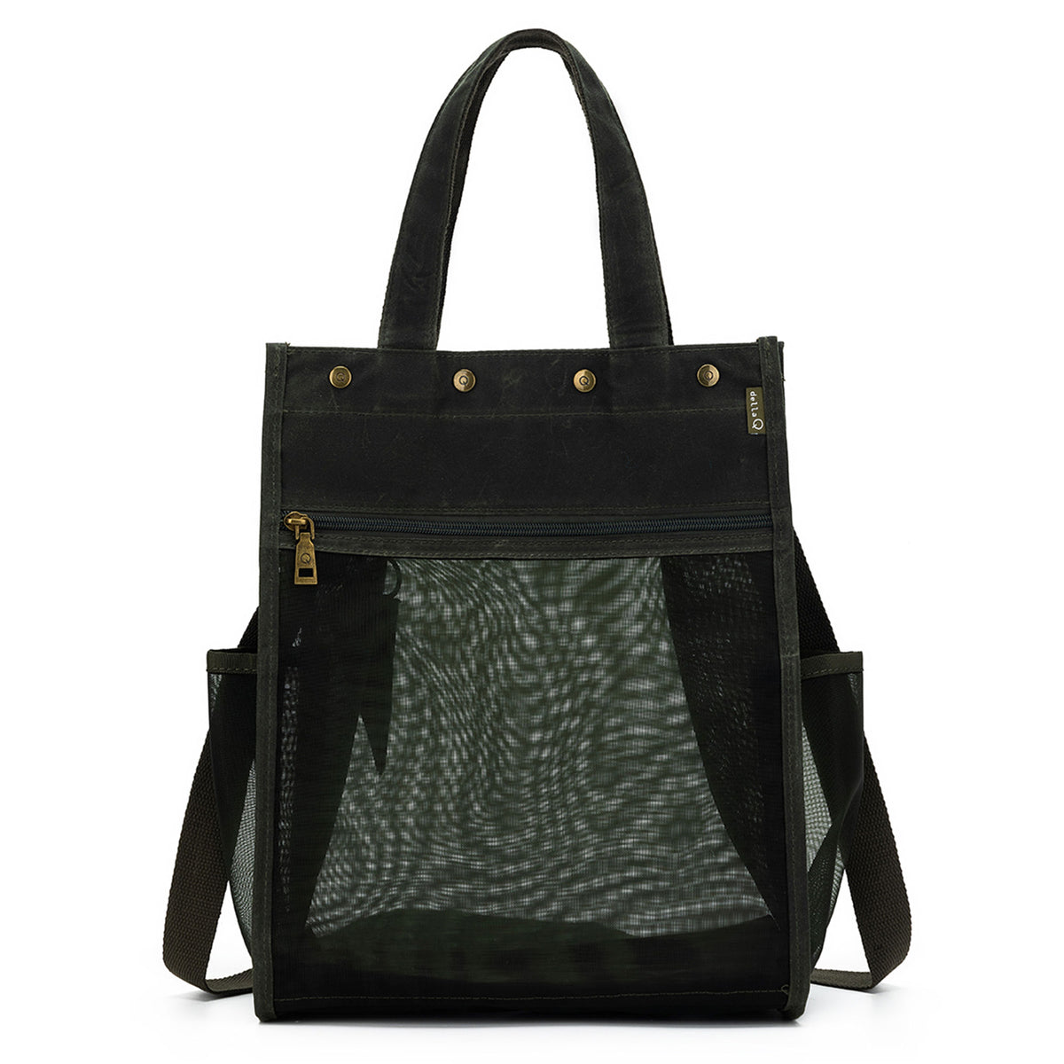 della Q Maker's Tall Mesh Tote - Olive - Zoom Image