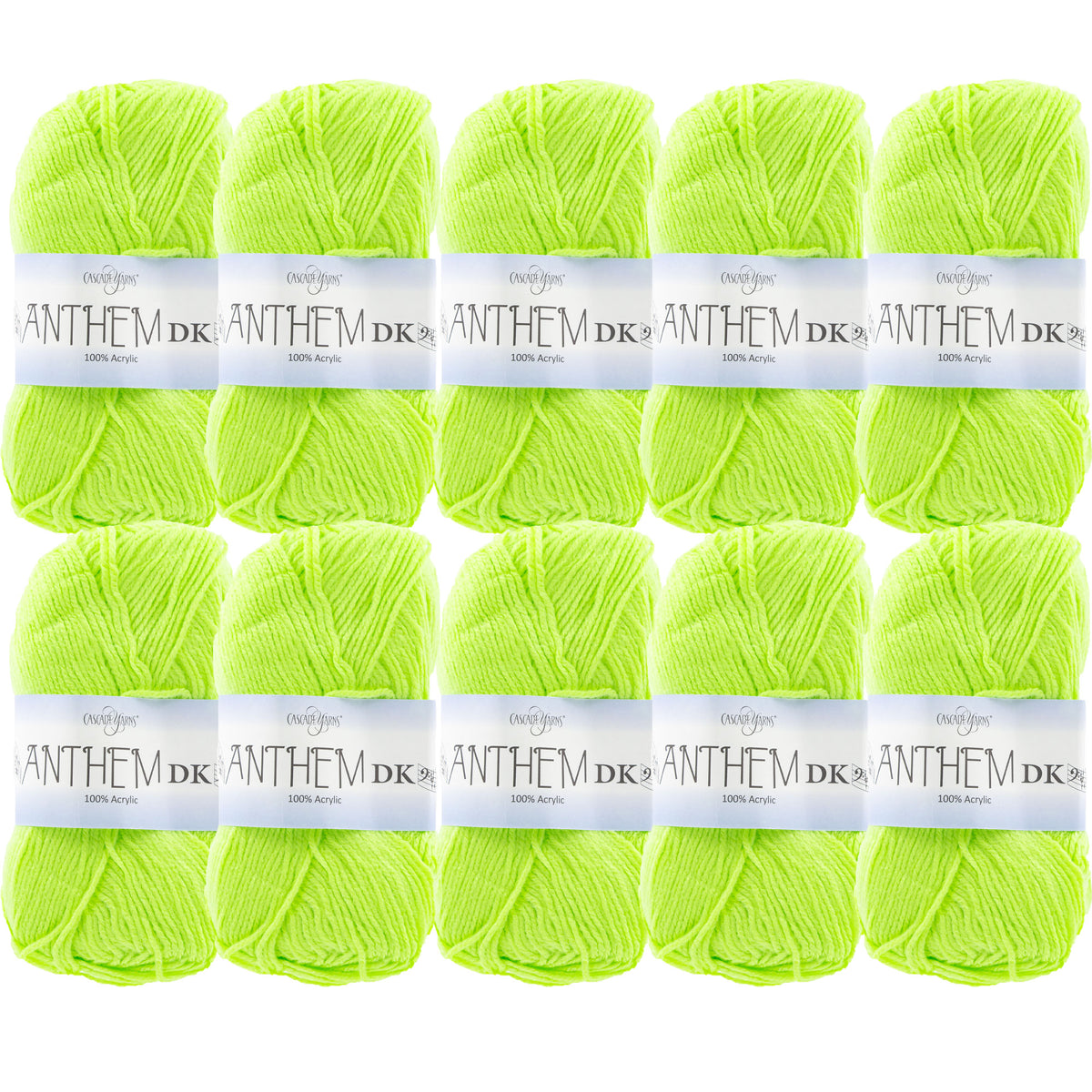 Cascade Yarns Anthem DK Yarn - 19 Lime - 10-Pack - Zoom Image
