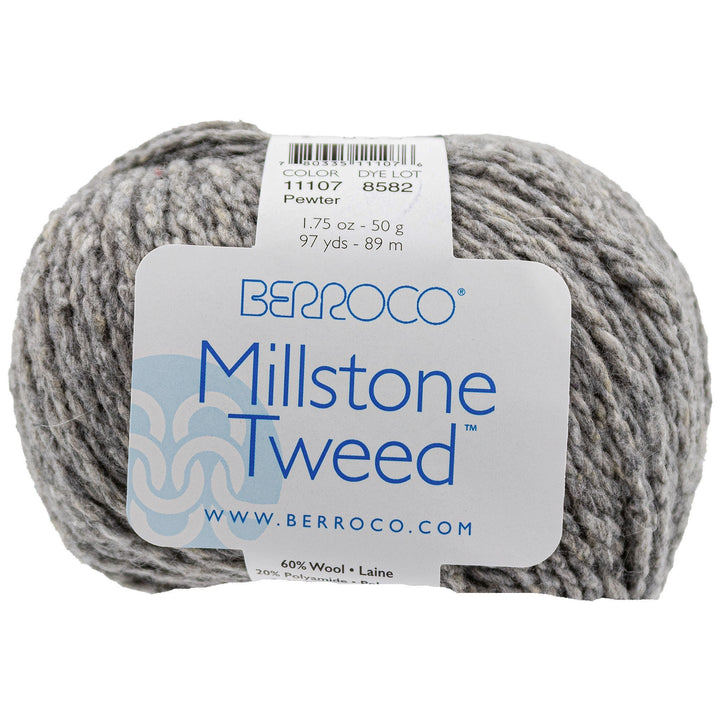 Berroco Millstone Tweed Yarn - 11107 Pewter - Zoom Image