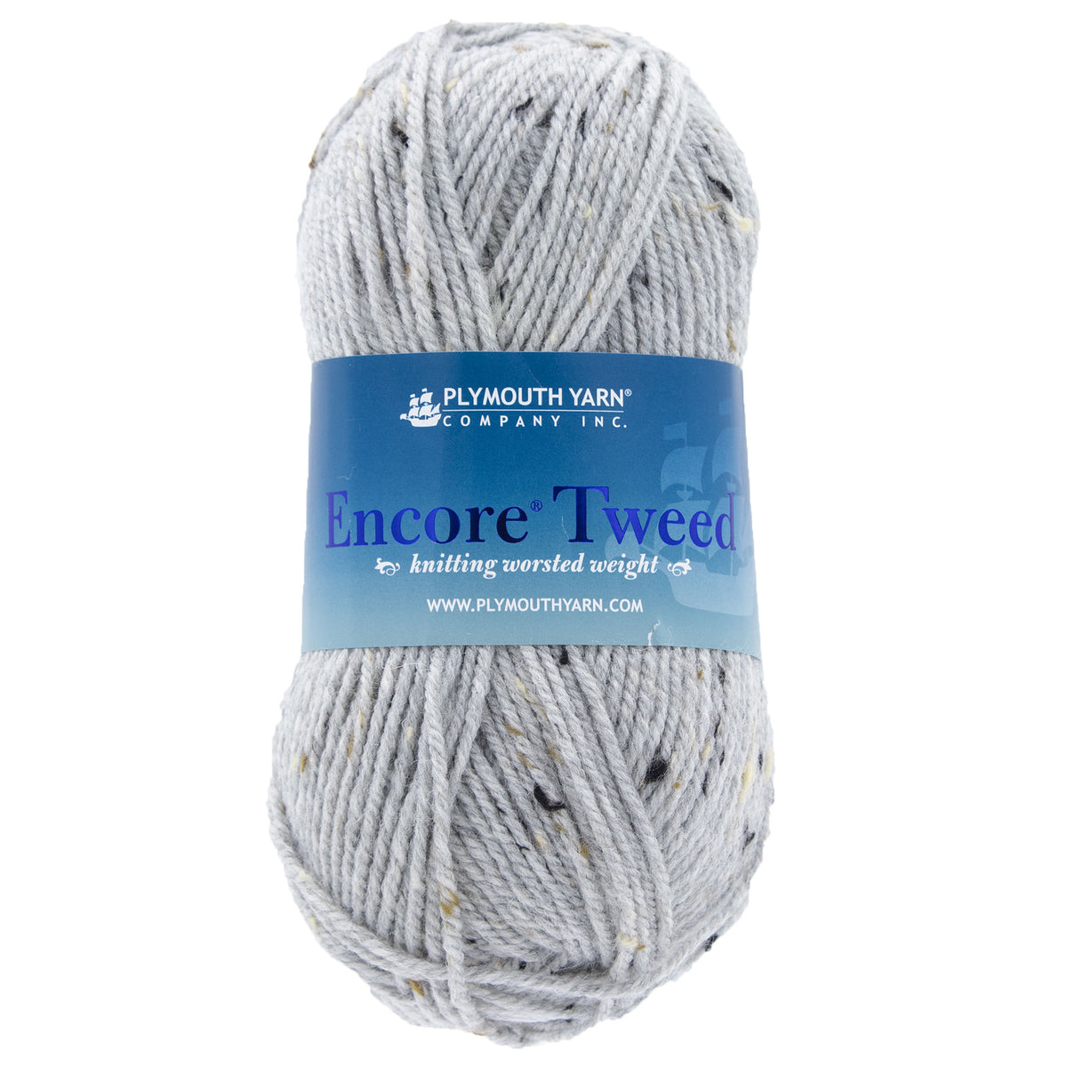 Plymouth Yarn Encore Tweed Yarn - 6007 Light Grey Heather - Zoom Image
