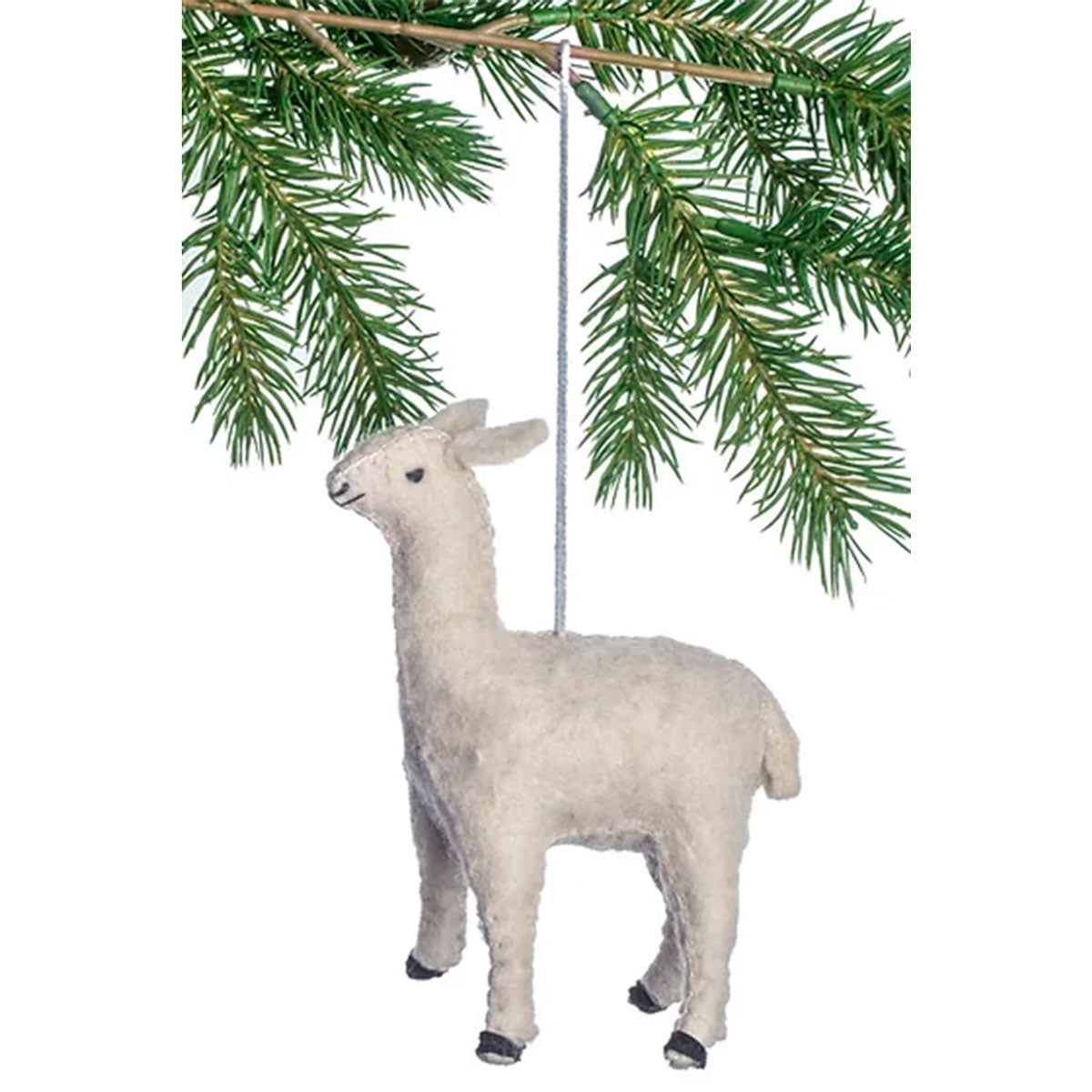 Silk Road Bazaar Handmade Felt Ornaments - White Alpaca - Extra Image