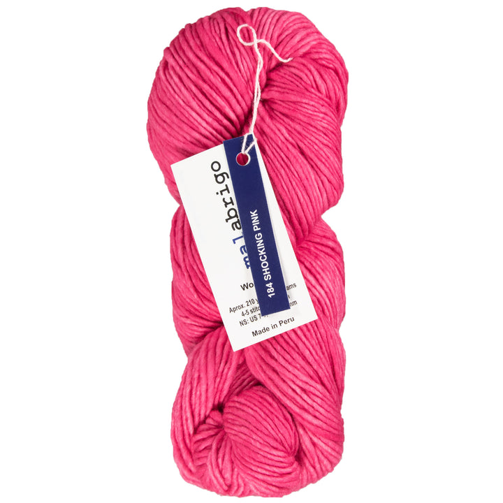 Malabrigo Worsted Merino Yarn - 184 Shocking Pink - Zoom Image