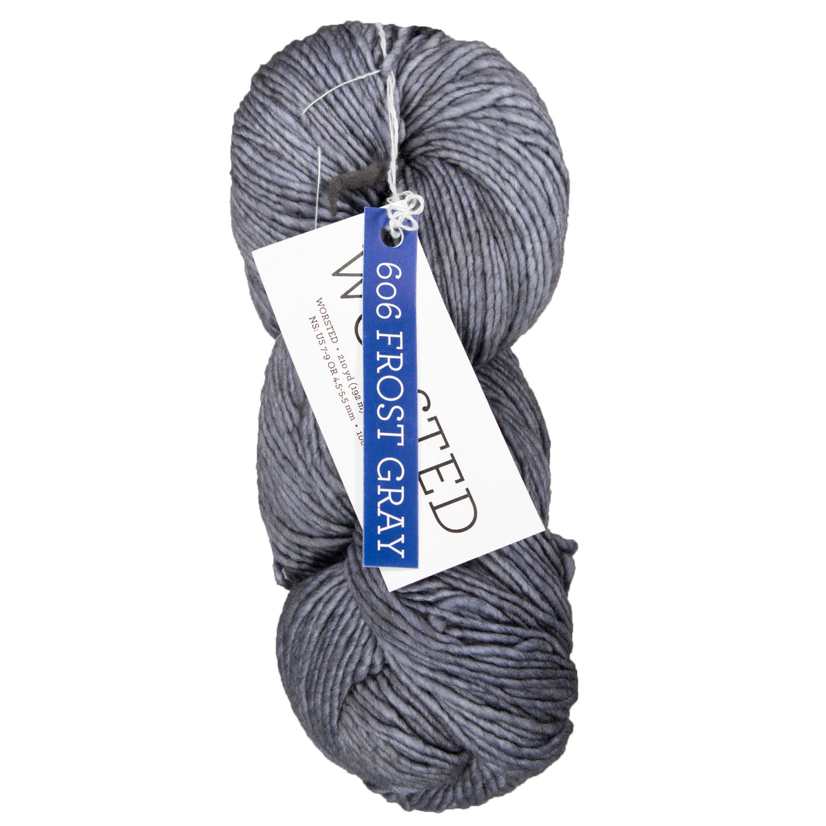Malabrigo Worsted Merino Yarn - 606 Frost Gray - Zoom Image