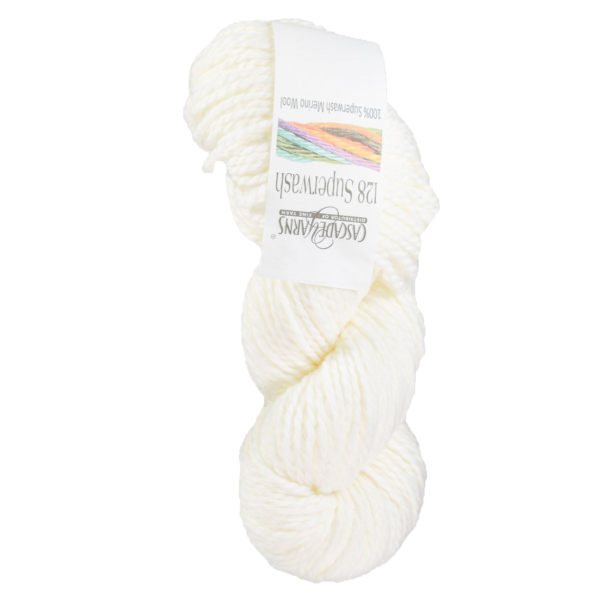 Cascade Yarns 128 Superwash Yarn - 871 White - Zoom Image
