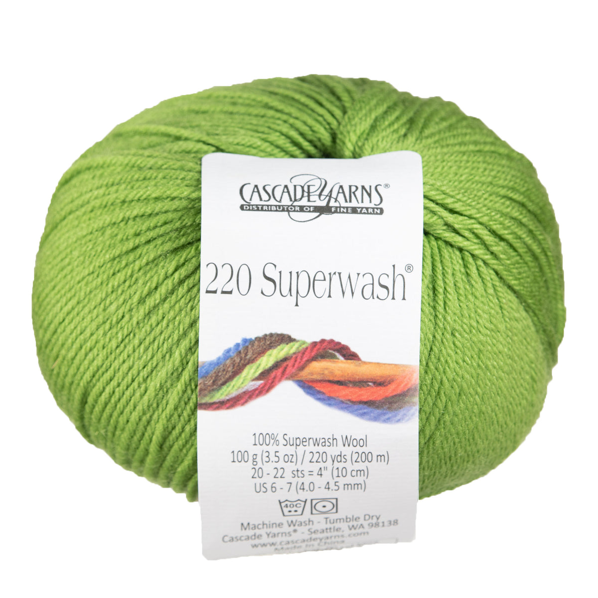 Cascade Yarns 220 Superwash Yarn - 0841 Moss - Zoom Image
