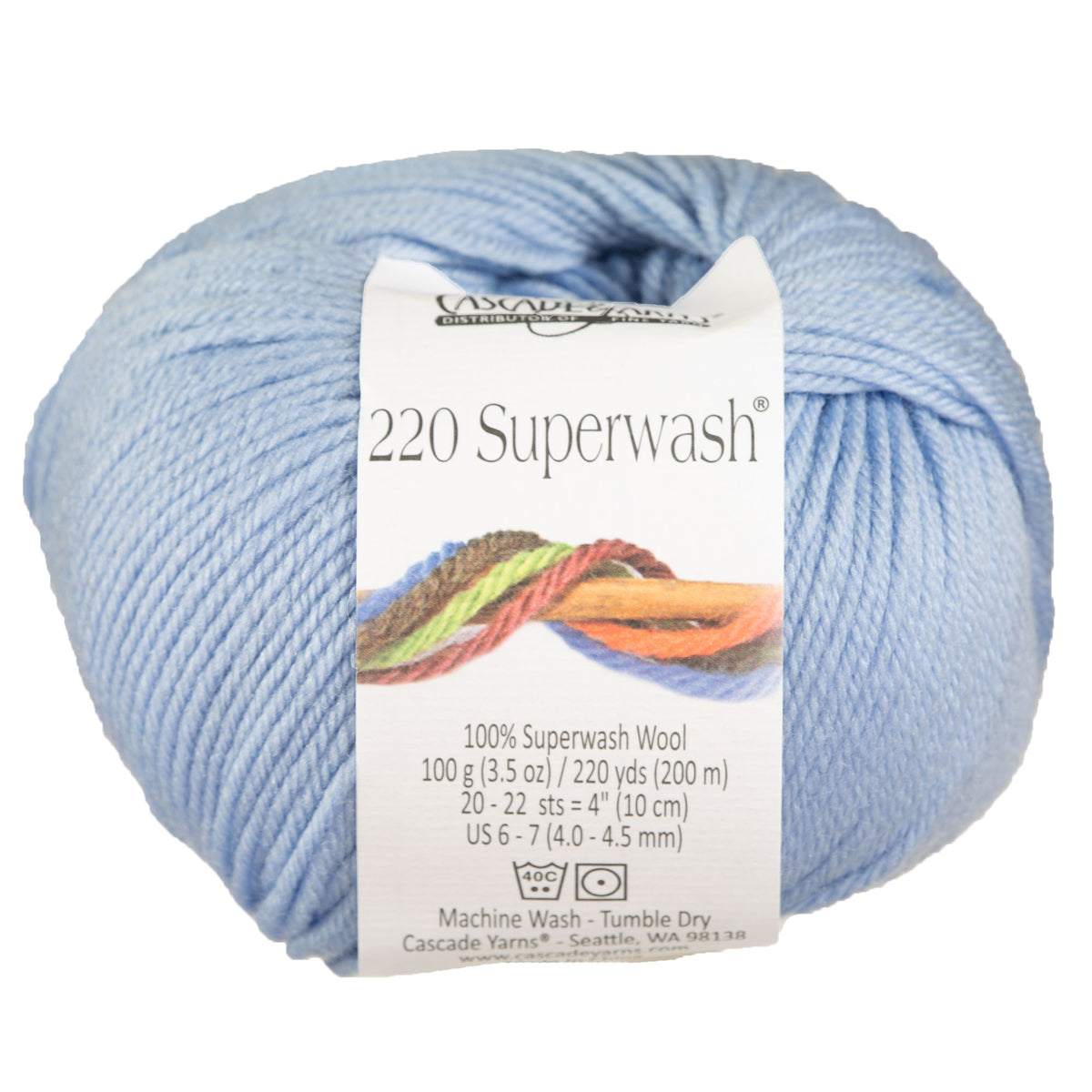 Cascade Yarns 220 Superwash Yarn - 0897 Baby Denim - Zoom Image
