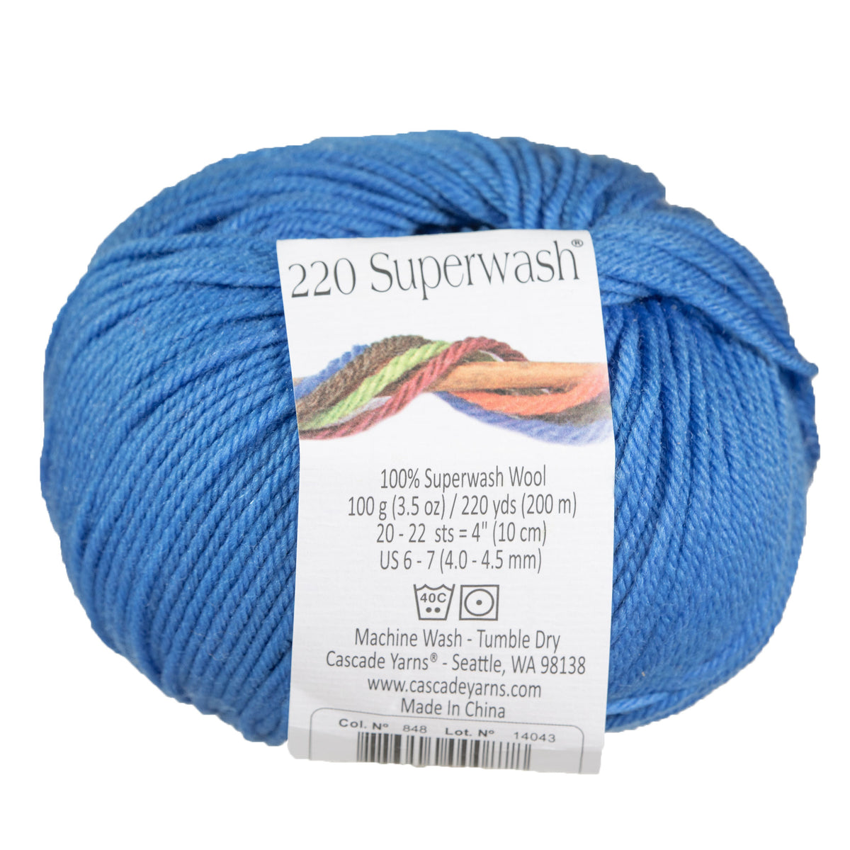 Cascade Yarns 220 Superwash Yarn - 0848 Blueberry - Zoom Image
